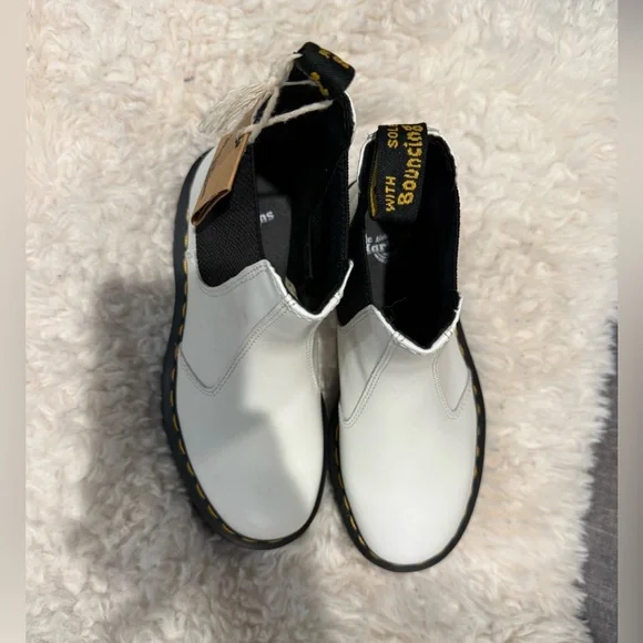 Dr. Martens White and Black Chelsea Boots - Picture 2 of 5